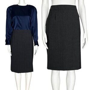 Hugo Boss Vilea Charcoal Gray Wool Pencil Skirt. US 6 Small. Office Business